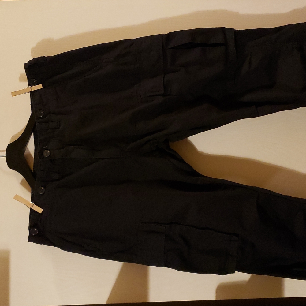 Mens MNML Black Cargo Pants